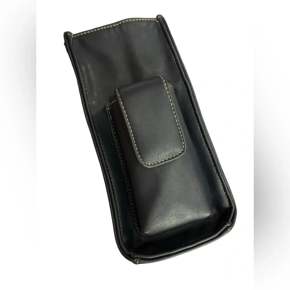 Vintage Chic Navy Faux Leather Satchel with Lots of Storage and Silver Accents - Picture 11 of 16